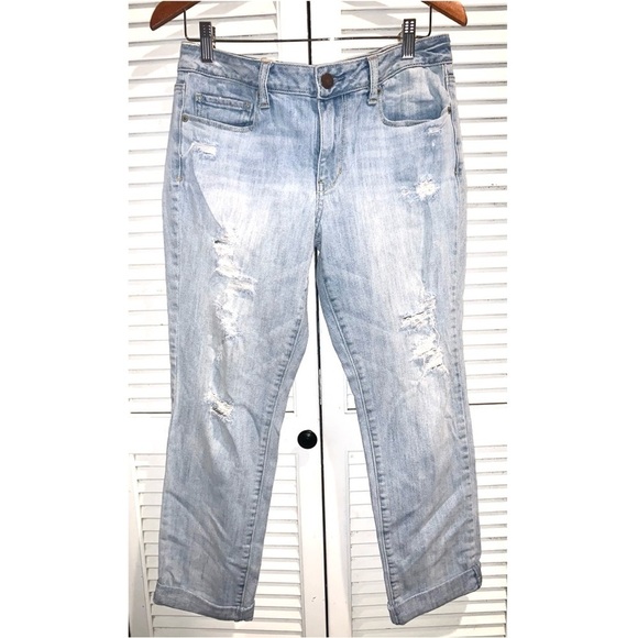 American Eagle light was distressed stretch Skinny Jeans women’s size 14 - Picture 1 of 7